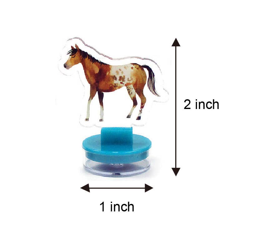 Tiny Mills - Horse Acrylic Self-Inking Stampers, 6 Pcs