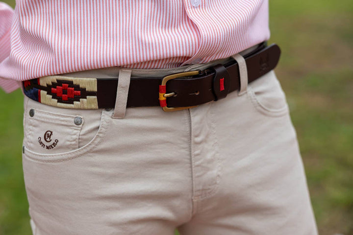 Custi Mikelo - Argentinian Polo Belt Navy Green Red