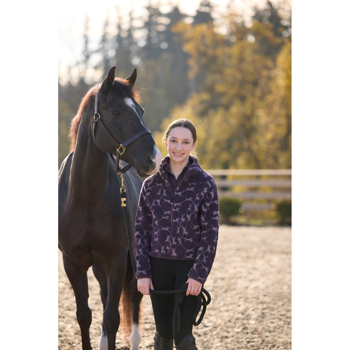 Kerrits Kids Berber Flying Horse Full Zip Jacket- Elderberry