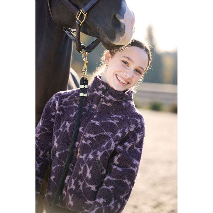 Kerrits Kids Berber Flying Horse Full Zip Jacket- Elderberry