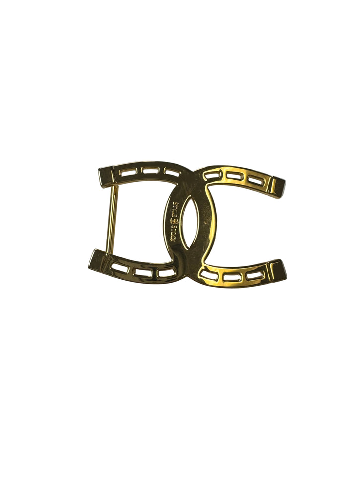 Style Stock Print Belt with Double Horseshoe Buckle