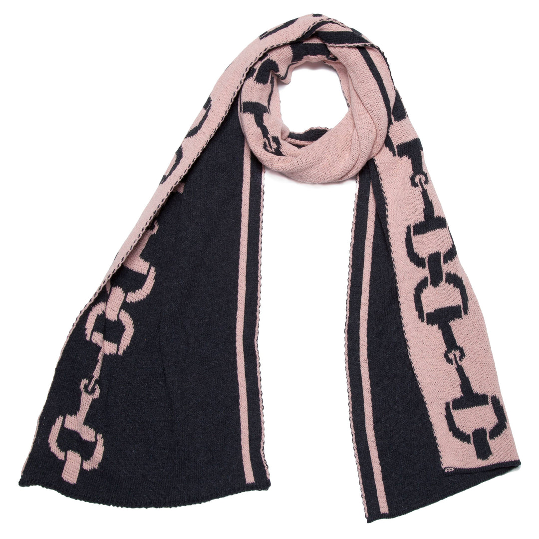 In2Green - Cotton Sustainable Knit Scarf - Equestrian Snaffle Bit: Brown