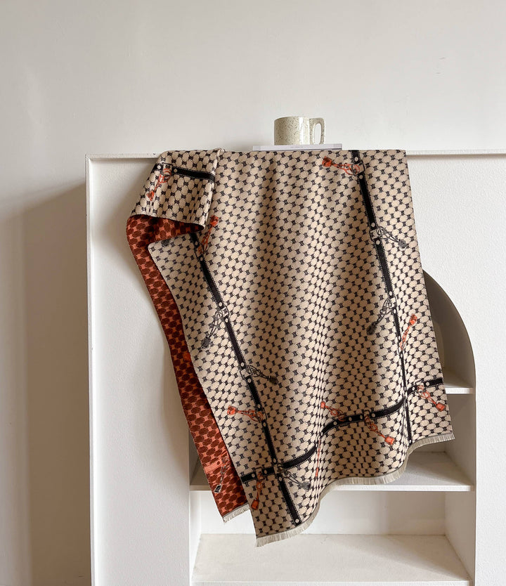 Winding River - Equestrian Orange/White Reversible Wrap