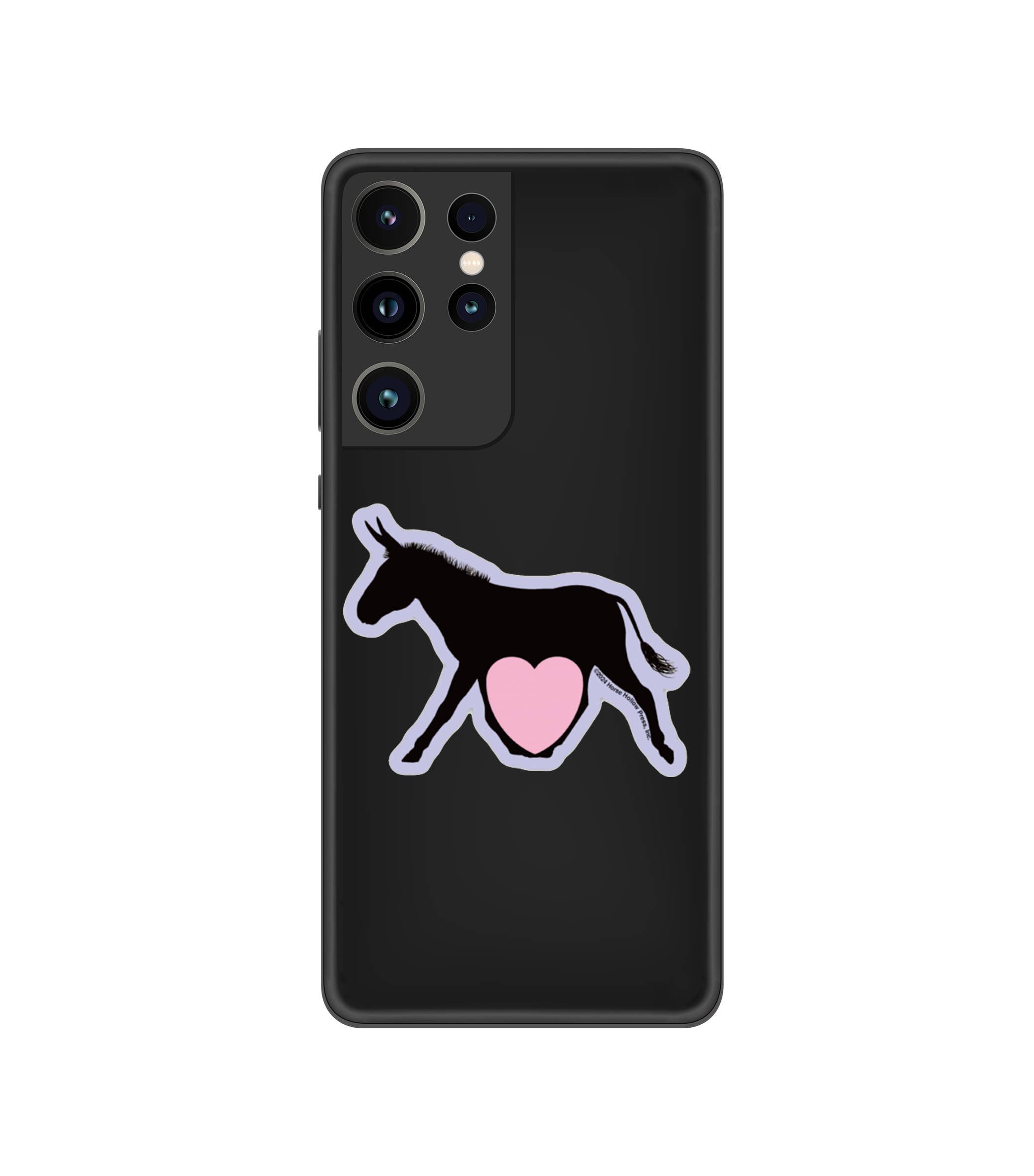 Horse Hollow Press - 3" Waterproof Donkey & Heart Sticker