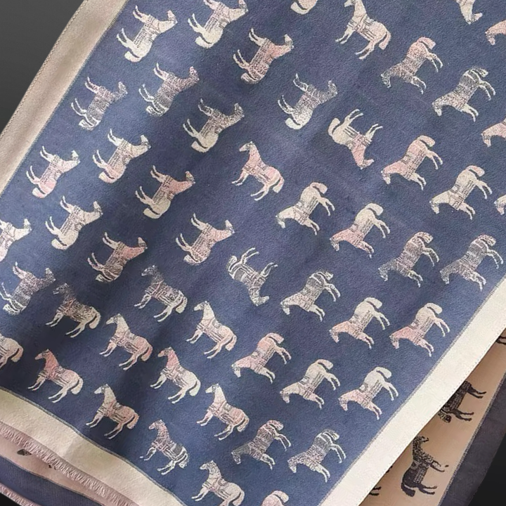 Westrian International - “Winter Horses” Equestrian Western Scarf: Sage Green