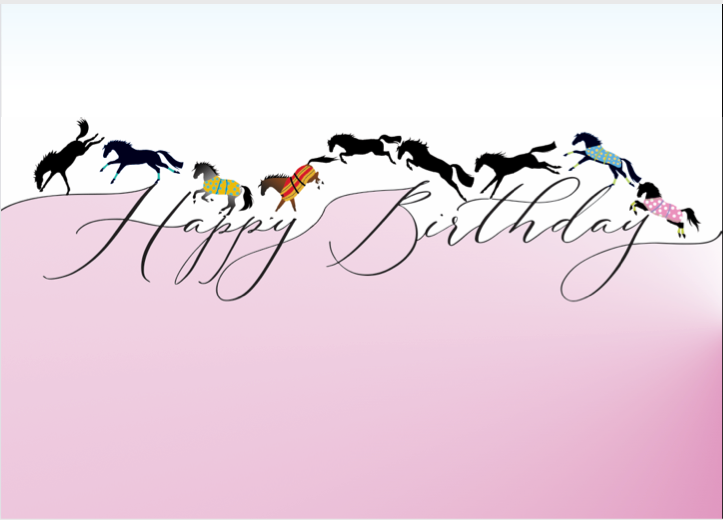 Horse Hollow Press Horse Birthday Card Galloping & Jumping