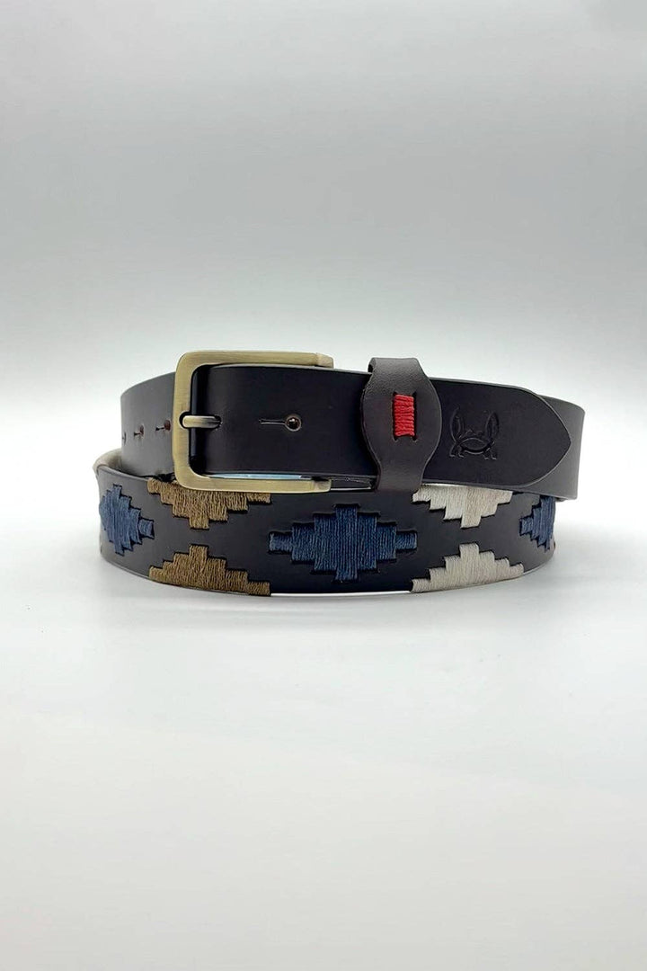 Custi Mikelo: Argentine leather belt Navy Hazelnut