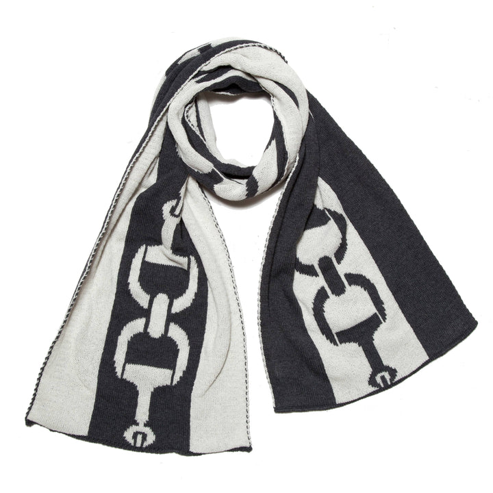 In2Green - Reversible Sustainable Knit Scarf - Snaffle Bit Striped: Grey