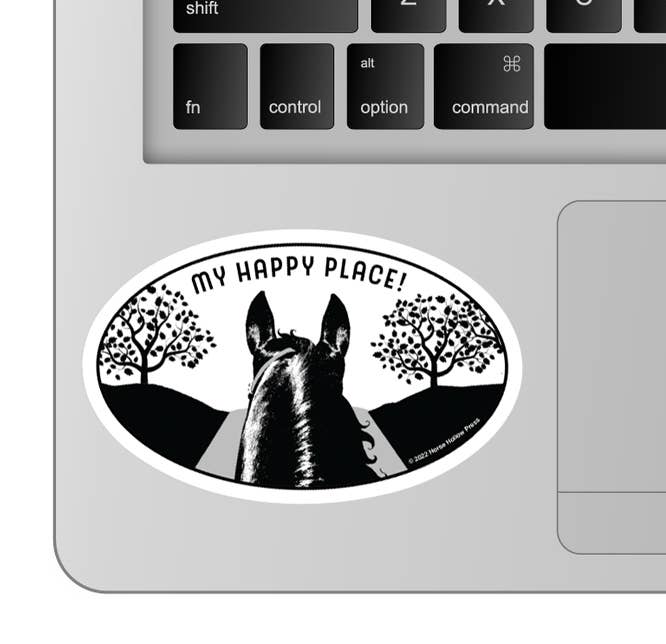 Horse Hollow Press - 3" Waterproof My Happy Place Oval Sticker