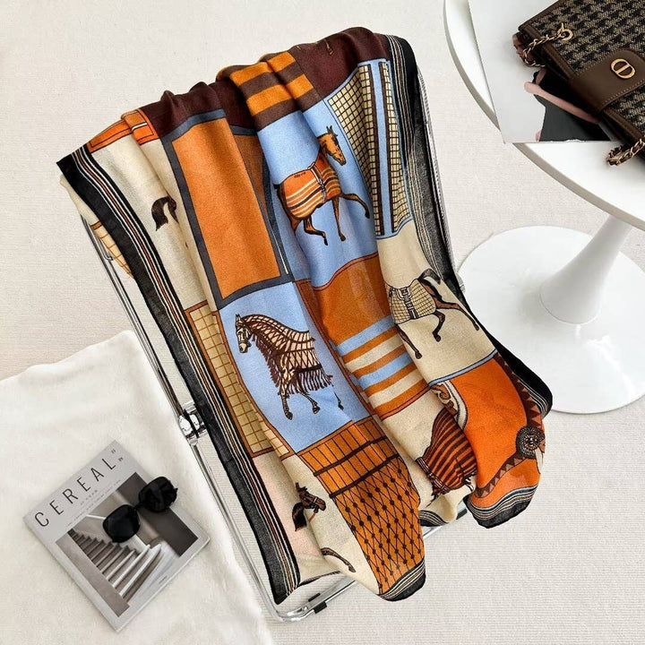 Winding River - Blue / Orange Scarf – Showhorse Collection
