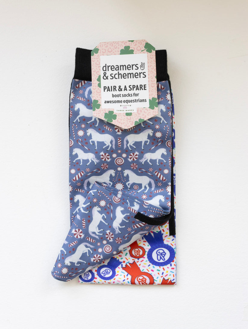 Dreamers & Schemers The Pony Island Peppermint Ponies Pair & a Spare Socks