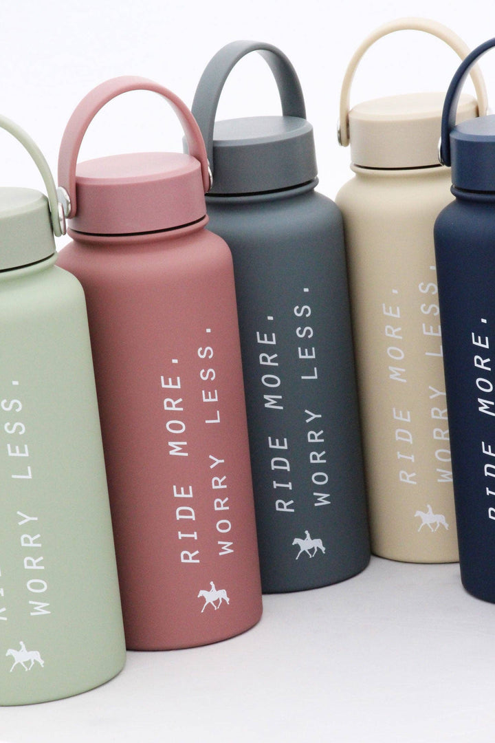 Spiced Equestrian - Ride More Worry Less Water Bottle: Midnight