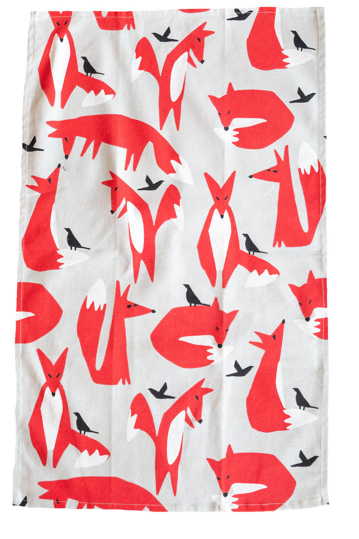 Allgifts Australia - Tea Towel - Foxes: Hangsell (Carded)