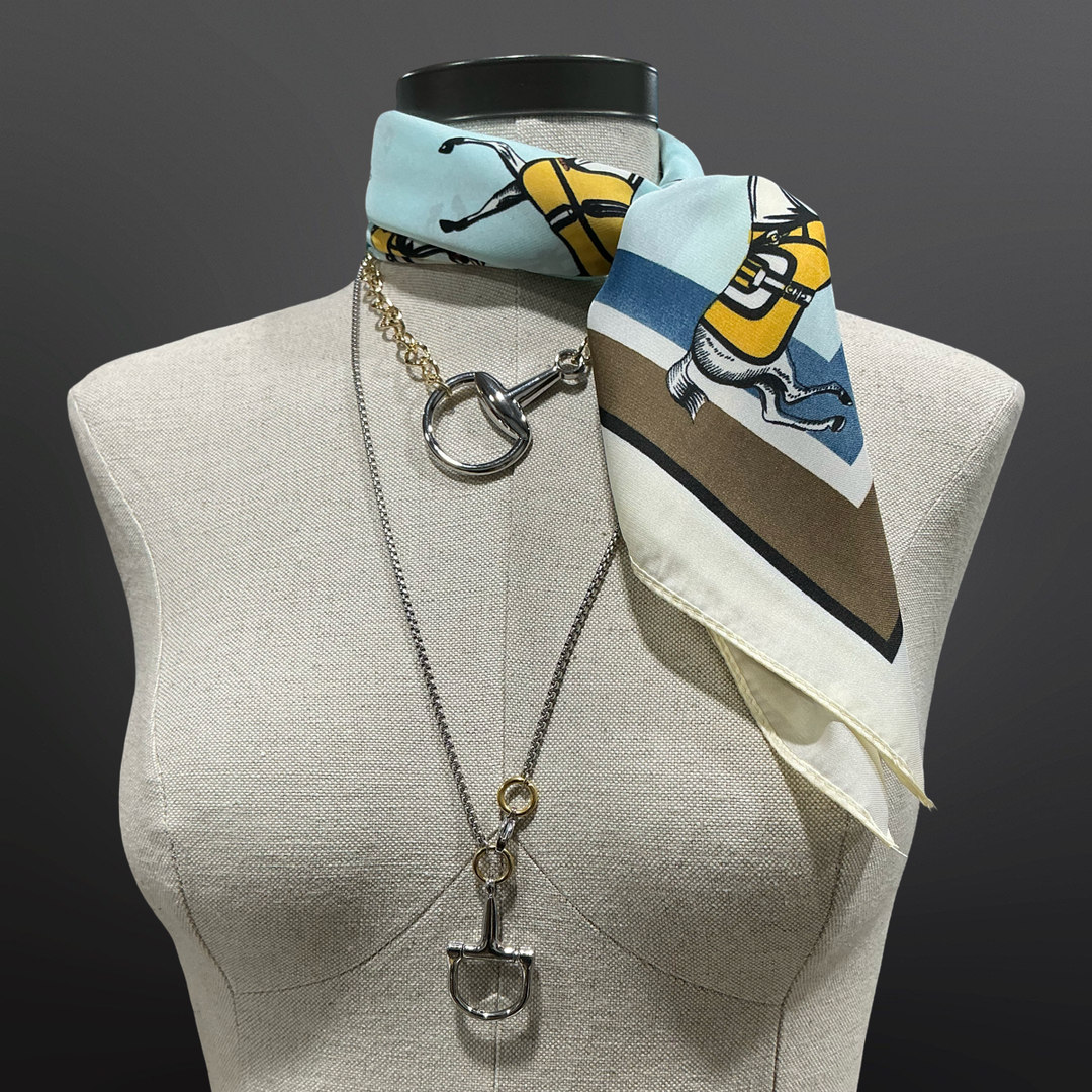 Westrian International - Winter Horses Blue Satin Scarf