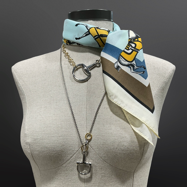 Westrian International - Winter Horses Blue Satin Scarf