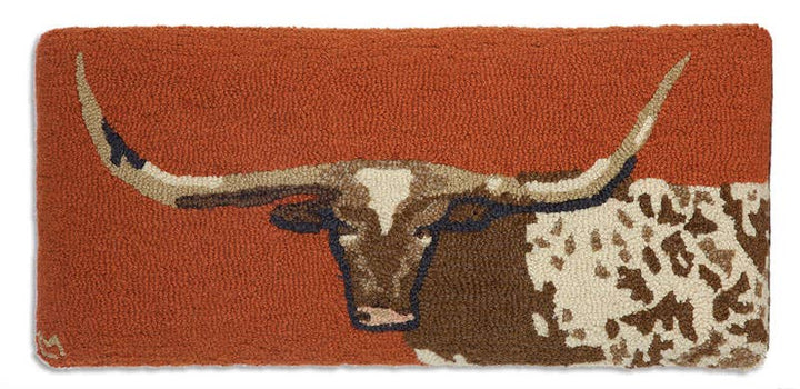 Chandler 4 Corners - Longhorn Hooked Wool Top Hickory Bench