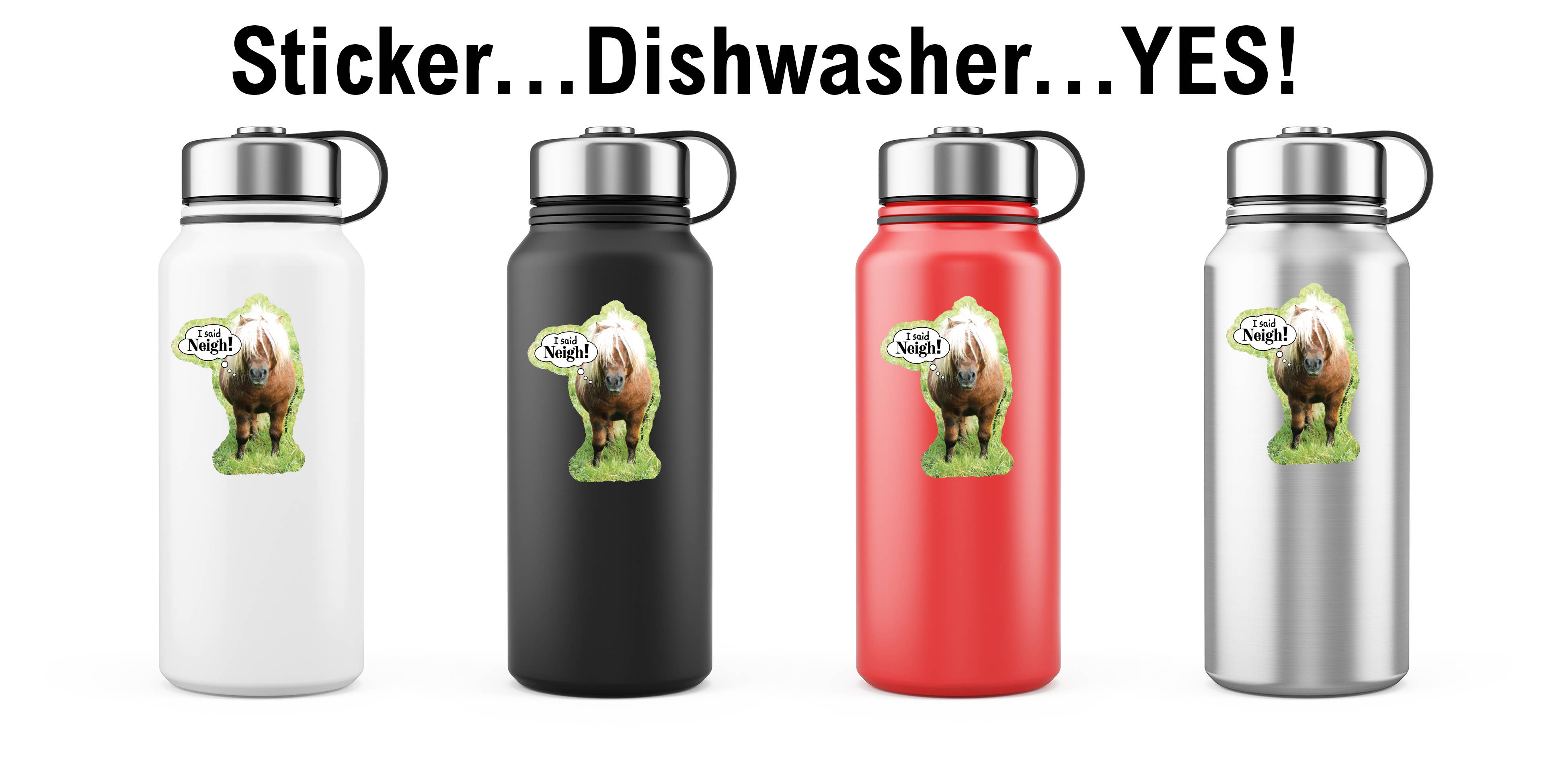 Horse Hollow Press - I Said NEIGH! Mini Horse Funny Sticker 3" Waterproof