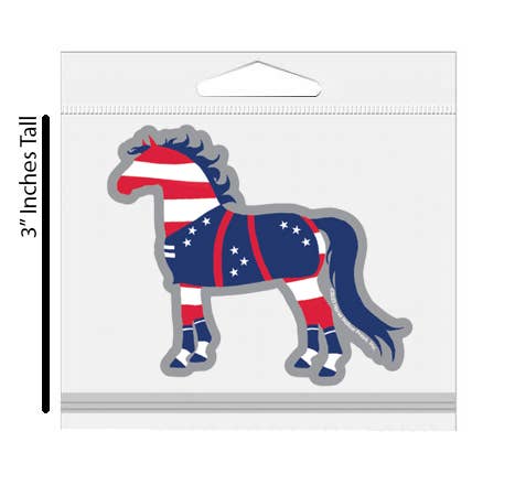 Horse Hollow Press - Horse Sticker Waterproof 3" Patriotic USA