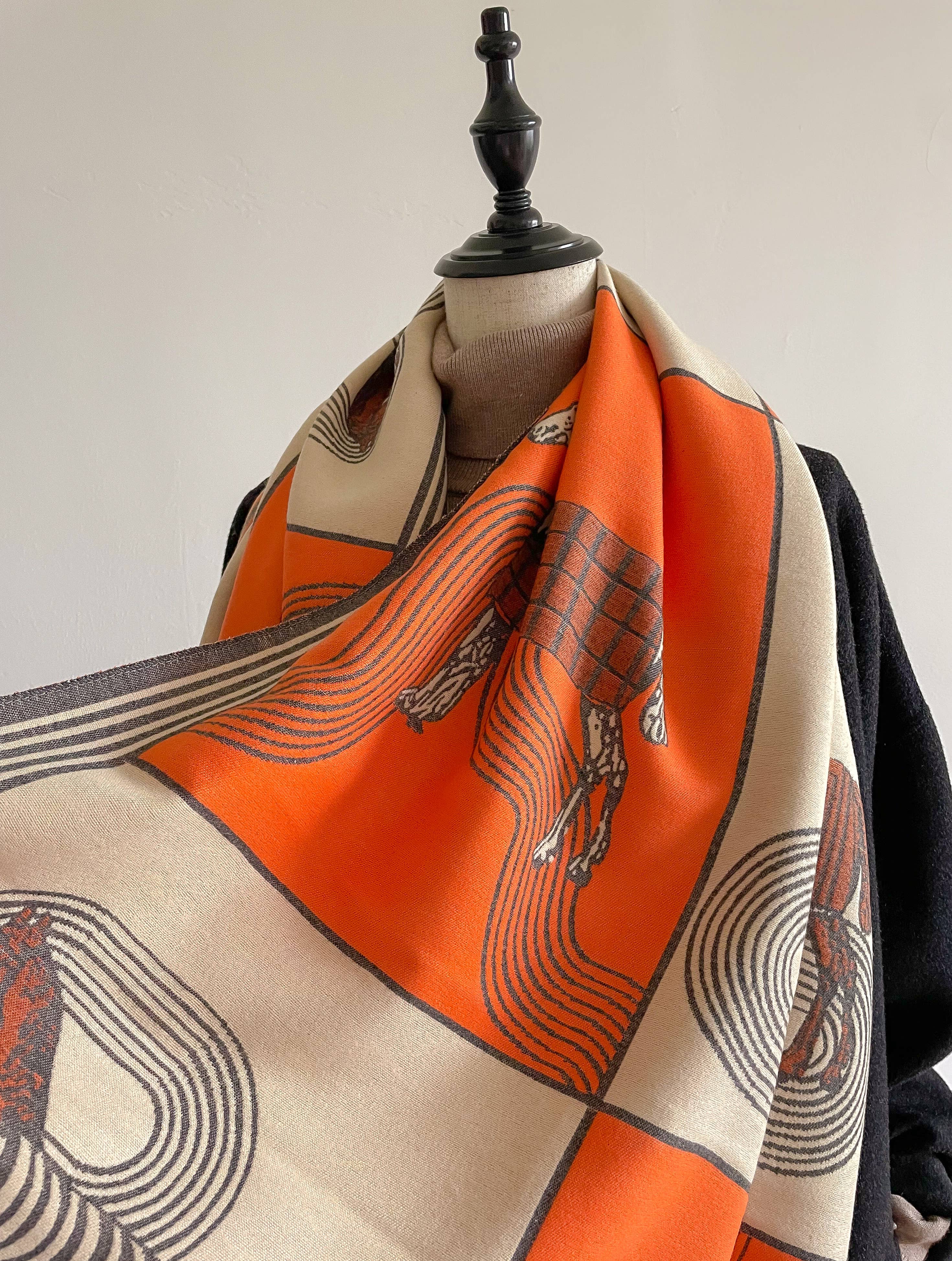 Winding River - Equestrian Orange / Gray Reversible Wrap