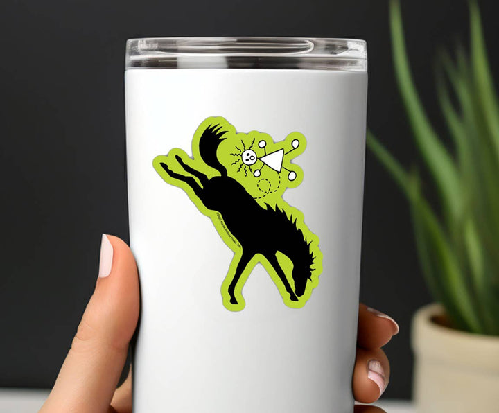 Horse Hollow Press - 3" Waterproof Horse Bucking Horse Green Funny Sticker