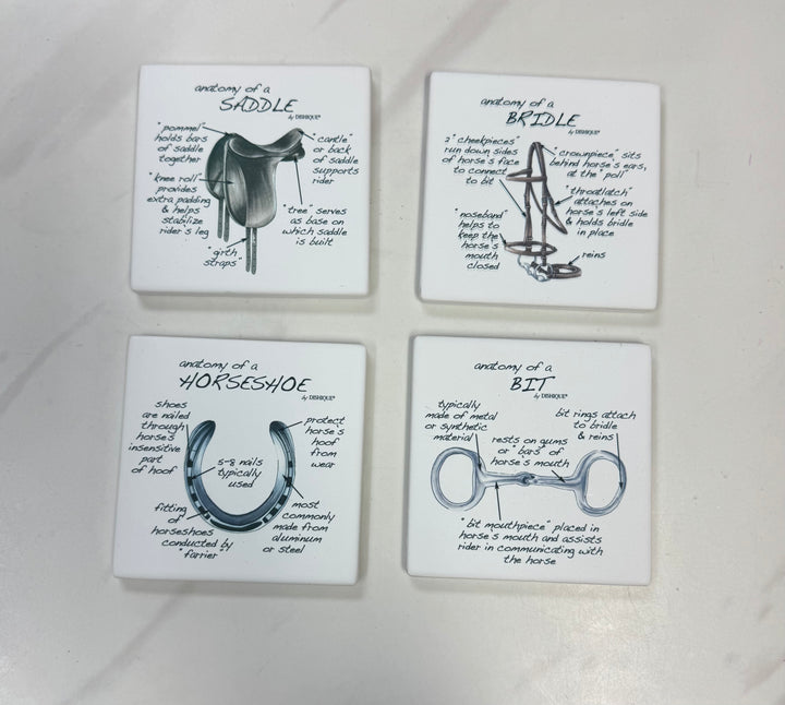 Dishique - Equestrian Tack Anatomy Coasters