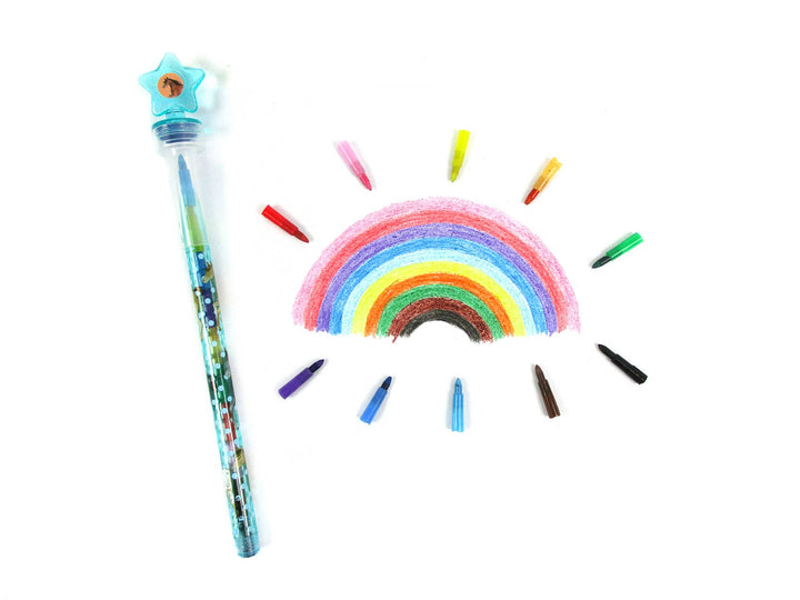 Tiny Mills - Horses Stackable Crayon with Stamper Topper