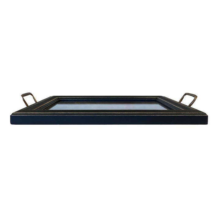 Madison Bay Co. - Historical Home Decor Reproductions - Fox Head Tray with Brass Handles: Distressed Black