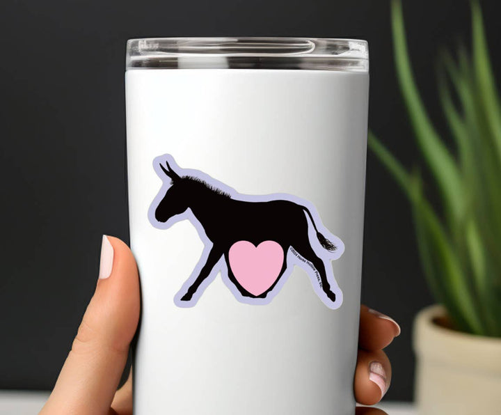 Horse Hollow Press - 3" Waterproof Donkey & Heart Sticker