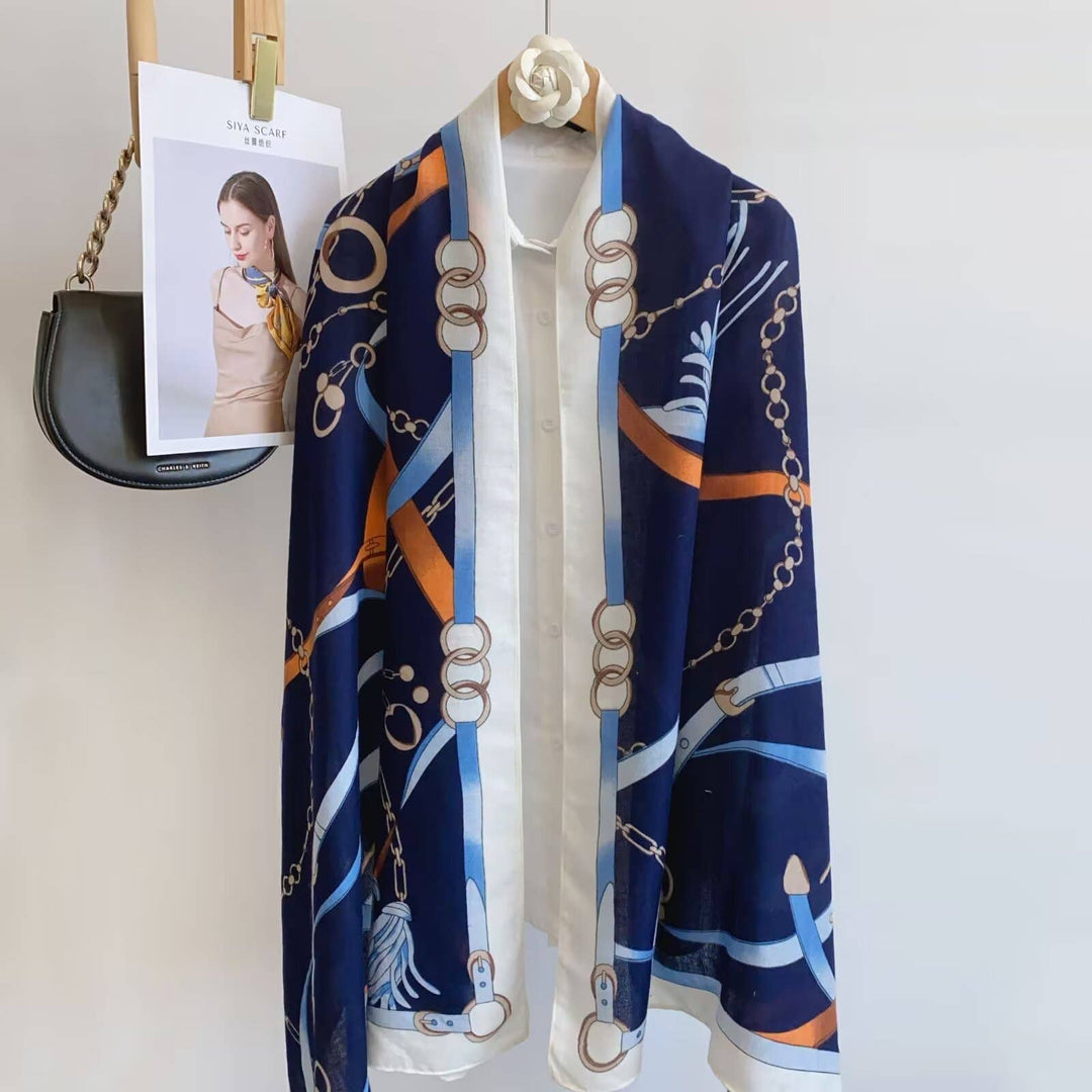 Winding River - Equestrian Navy Scarf – Equine Chain Collection
