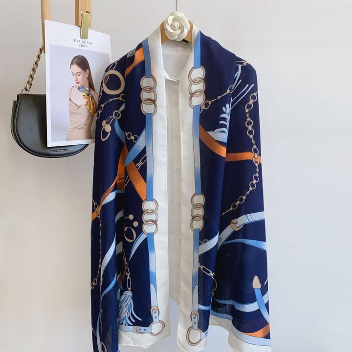 Winding River - Equestrian Navy Scarf – Equine Chain Collection
