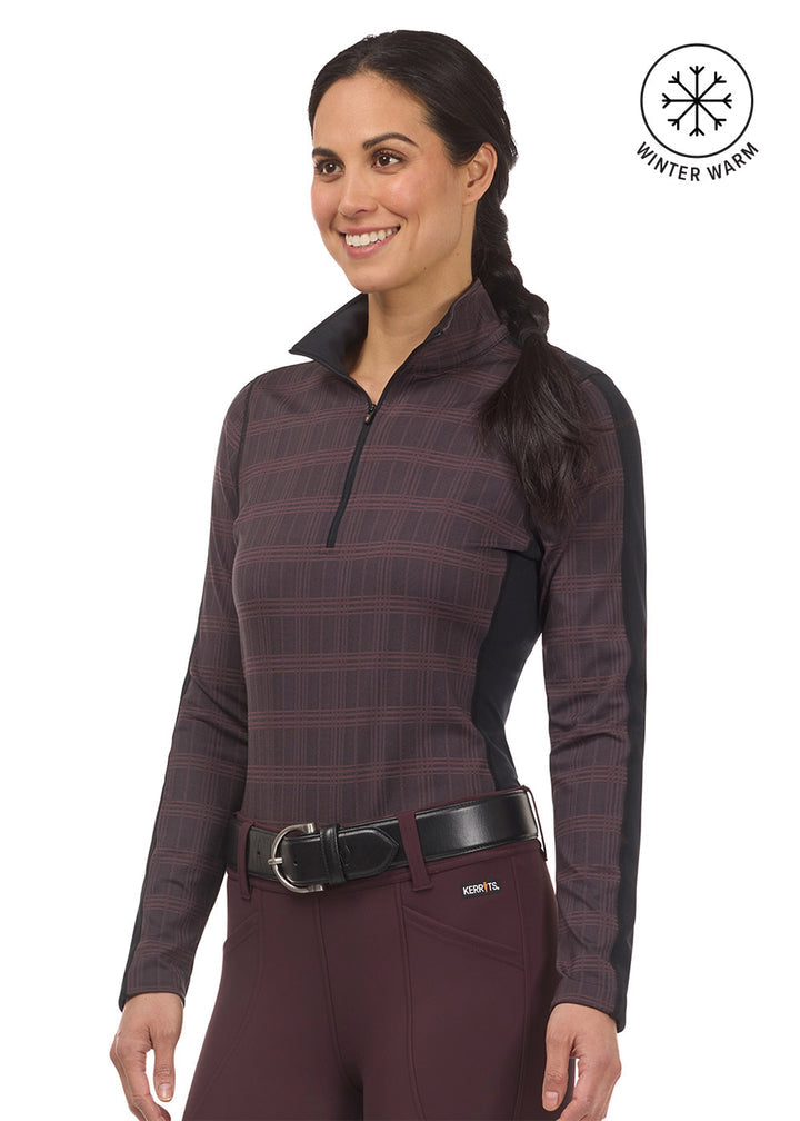 Kerrits Women's Stretch Plaid Quarter Zip Top '25