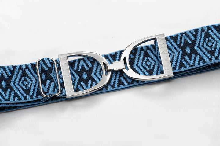 Huston x Ellany - Colette - 1.5" Silver Stirrup Elastic Belt