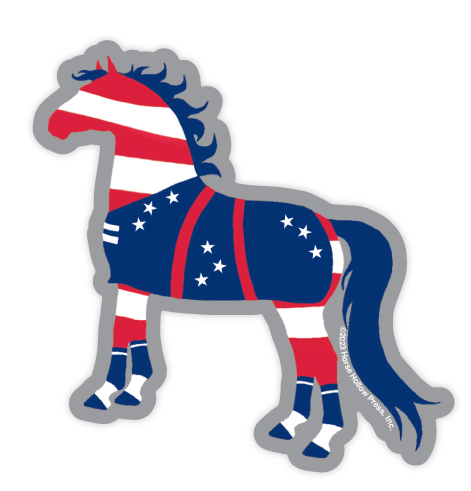 Horse Hollow Press - Horse Sticker Waterproof 3" Patriotic USA