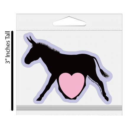 Horse Hollow Press - 3" Waterproof Donkey & Heart Sticker