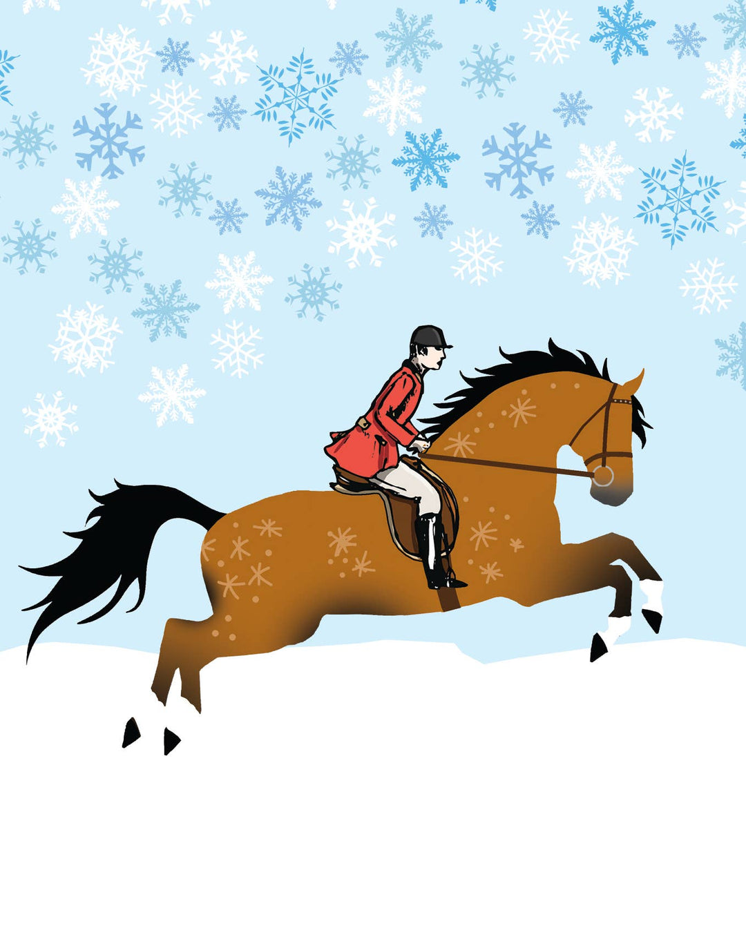 Horse Hollow Press Fox Hunter Christmas Card