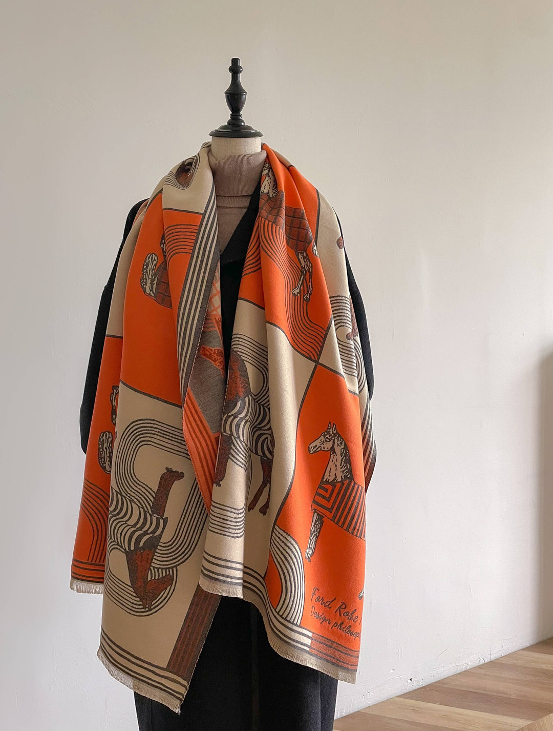Winding River - Equestrian Orange / Gray Reversible Wrap