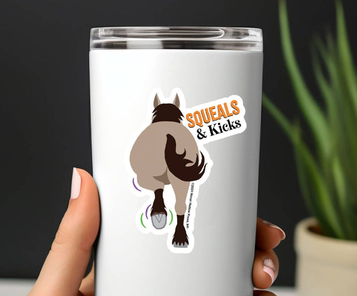 Horse Hollow Press - Horse Sticker Waterproof 3" Squeal & Kick