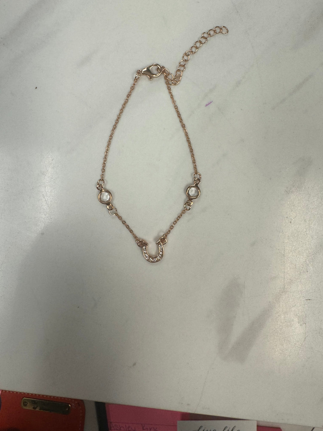 Live Life Horseshoe and Rhinestone Bracelet