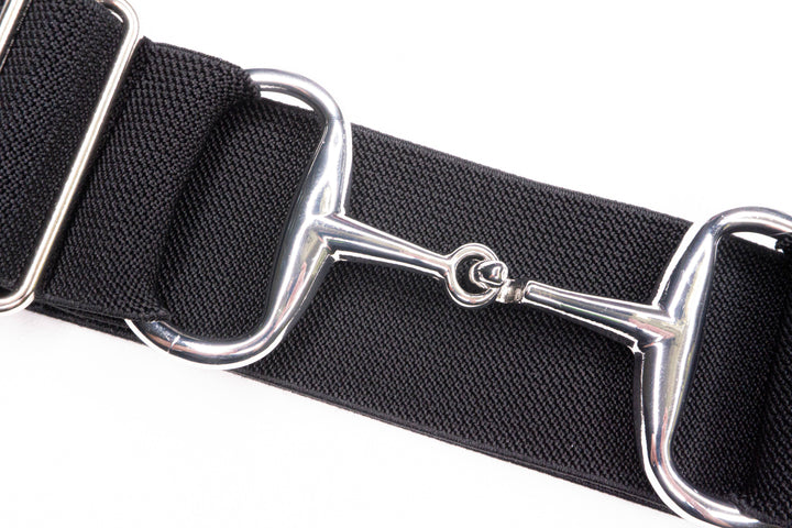 Huston x Ellany - Black - 2" Silver Snaffle Elastic Belt