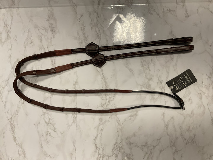 AJR 5/8" Rubber Reins with Leather Grips