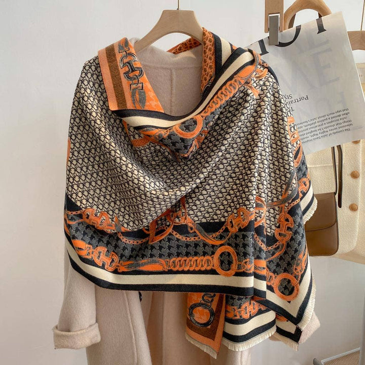 Winding River - Equestrian Orange / Black Stirrup Reversible Wrap