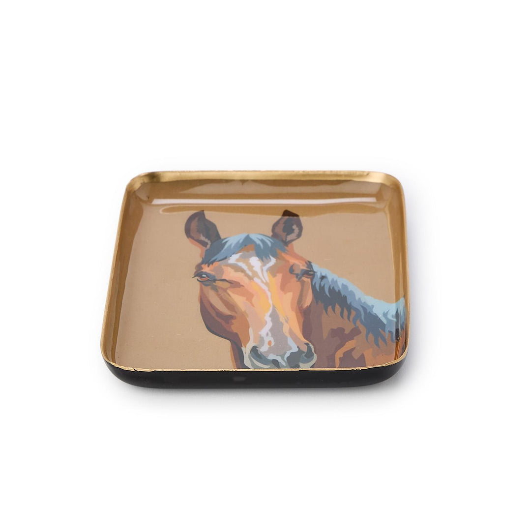 Two's Co. Horse Country Metal Trinket / Desk Trays