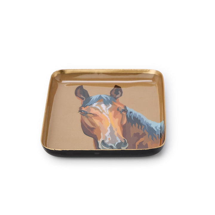 Two's Co. Horse Country Metal Trinket / Desk Trays