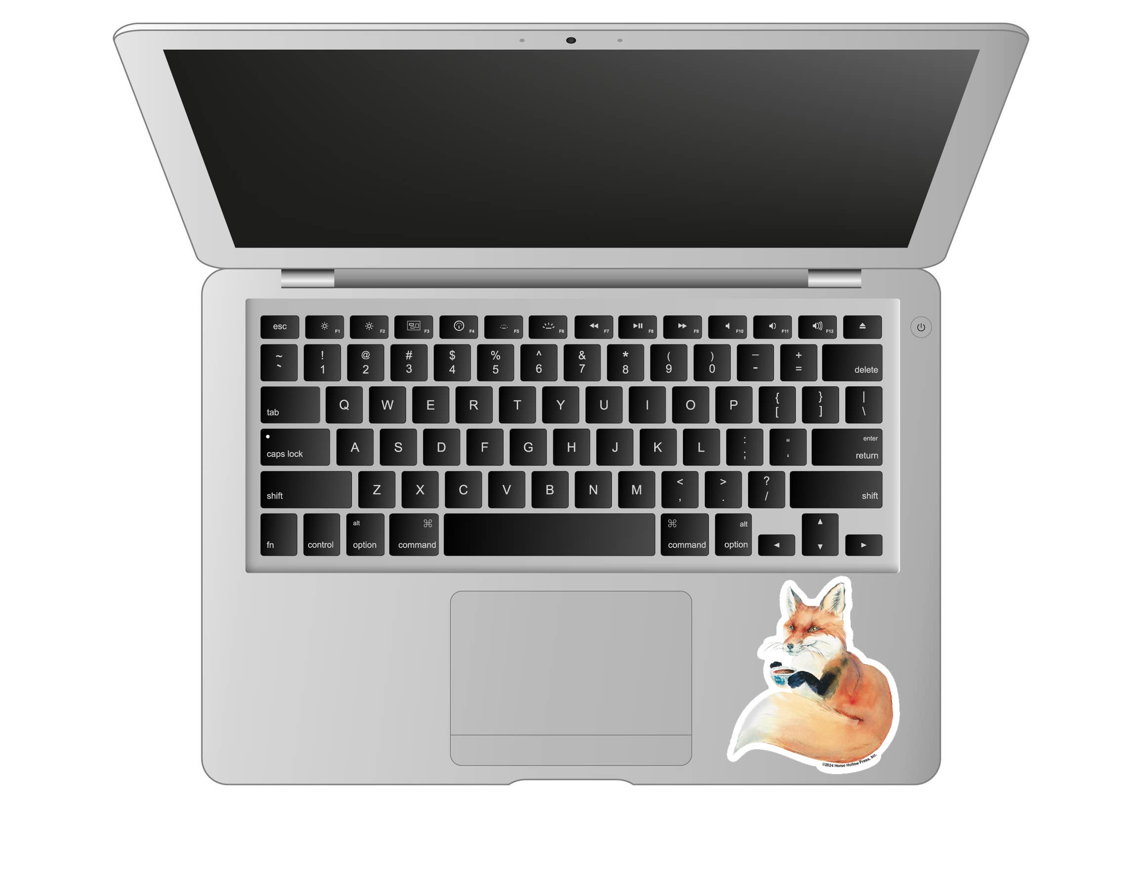 Horse Hollow Press - 3" Waterproof Fox Drinking Coffee... Sticker