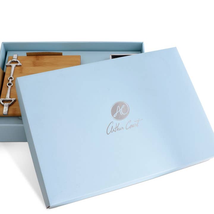Arthur Court Equestrian Bamboo Cheese Set