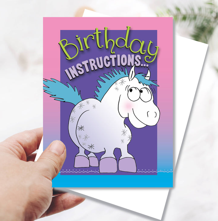 Horse Hollow Press - Birthday Instructions Birthday Card
