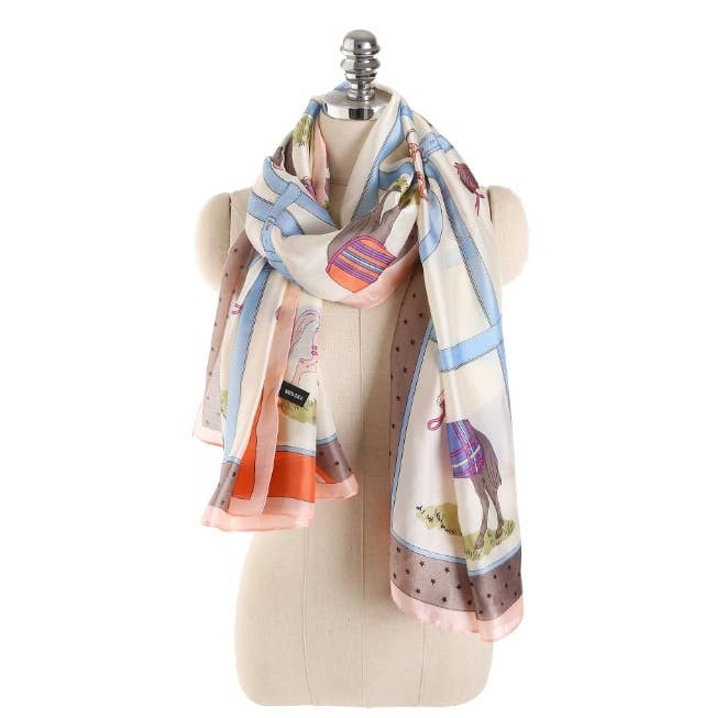 Winding River - Equestrian Pink Mare Poly Scarf