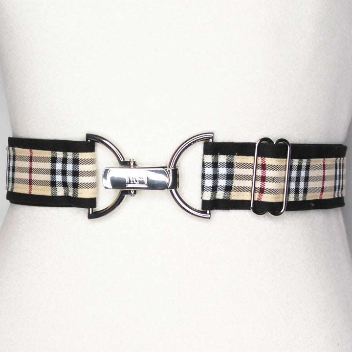 KF Clothing - Tan Plaid Adjustable Belt
