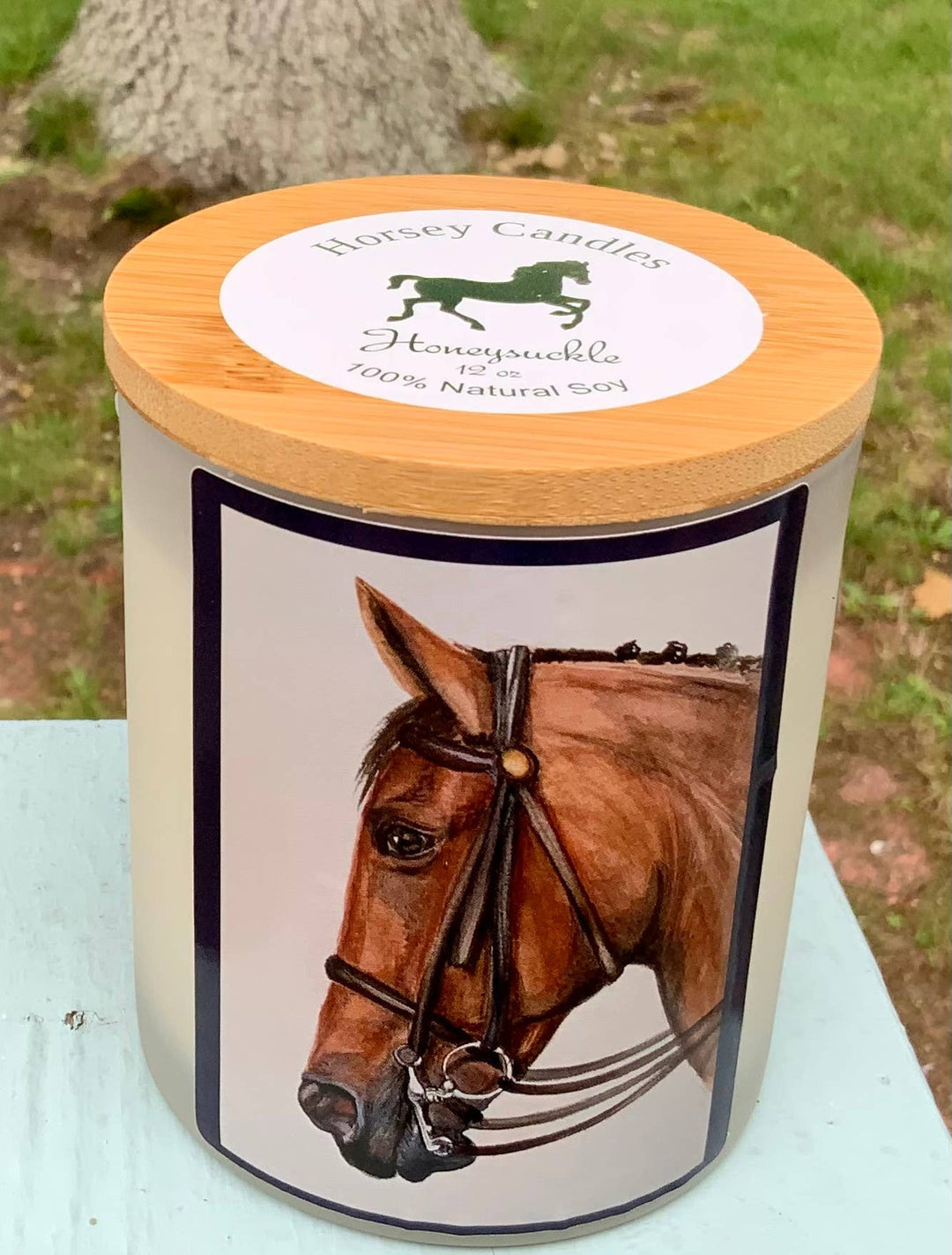 Designs by Frederique - Elegant Dressage Horse Head Candle “I Love Paris “