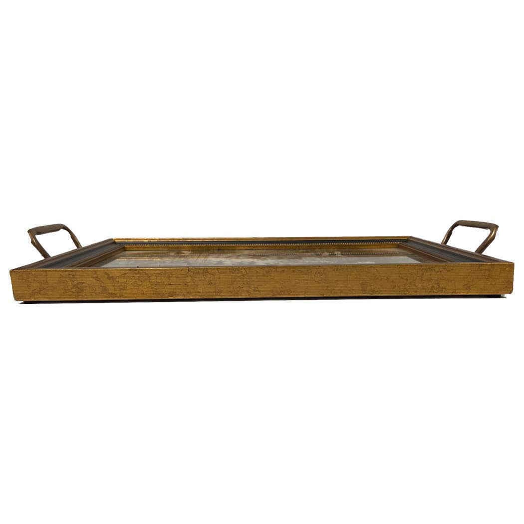 Madison Bay Co. - Historical Home Decor Reproductions - Fox Head Tray with Brass Handles: Distressed Black
